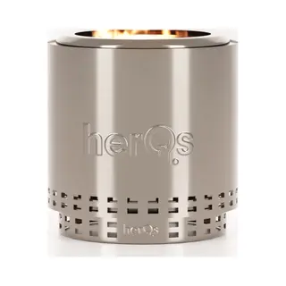 HerQs Cosy Smokeless Firepit - Size, 32 X 38 X 38cm - Silver - Wilko