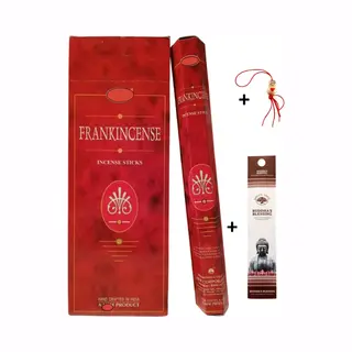 Doos Met 120 Stokjes - Wierook - Wierookstokjes - Incense Sticks - Frankincense + 5 Mini Wierookstokjes + Gelukspoppetje