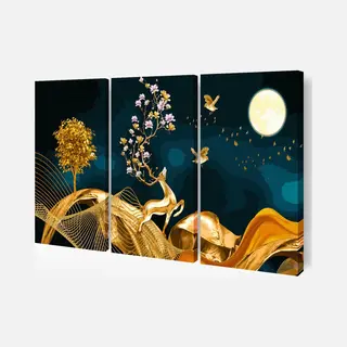 Schilderen Op Nummer VolwassenenDrieluik Diy Paint By Number Compleet Hobby Pakket 3 Luik Op Frame Met Vernis - ®Arty Bee - Miraculous 3x 40x50cm