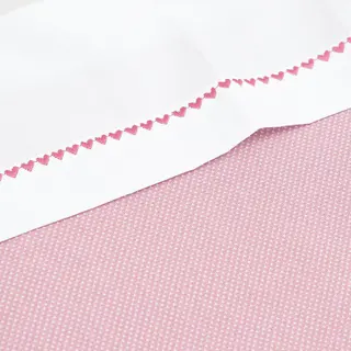 Cottonbaby Ledikantlaken - Wit Hartjes Oudroze - 120x150 Cm - Katoen