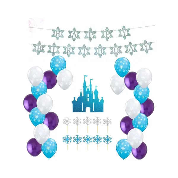 36 Stuks Prinsesjes Thema Verjaardag Decoratie Versiering – Feestpakket Met Ballonnen, Cupcake Toppers, Slingers, Vlaggenlijn - Kinderfeestje Meisje thumbnail