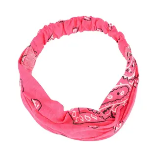 Haarsoires Haarband 3-in-1 - Paisley Print - Roze - Comfortabel Jersey - Casual & Sportief