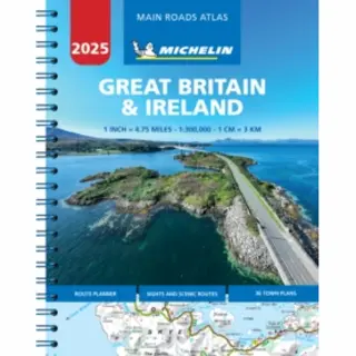 Michelin Editions des Voyages Great Britain & Ireland 2025 - Mains Roads Atlas (A4-Spiral)