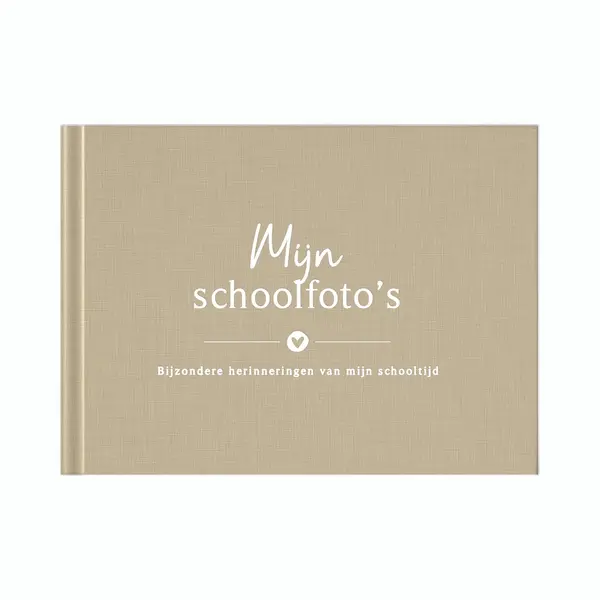 Fyllbooks - Schoolfotoboek Invulboek - Schoolfoto Album - Schooljarenboek - Linnen Taupe - Geschikt Voor, 12 Portret- En Klassenfoto's thumbnail