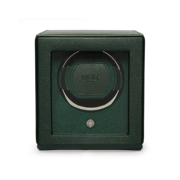 Wolf Cub Single Watch Winder With Cover In Green thumbnail