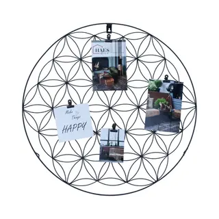 Haes Deco - Industrieel Metalen Rond Wandrek Heidal Zwart Diameter 50 Cm - LA772HS