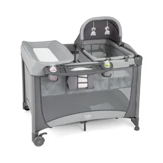 Costway 5-in-1 Babybed, Mobiel, Reisbed & Box, Luiertafel En Wieg, Opvouwbaar, 2 Niveaus, Kinderbed Met Speelgoed, Matras, Opbergmand, Draagtas En