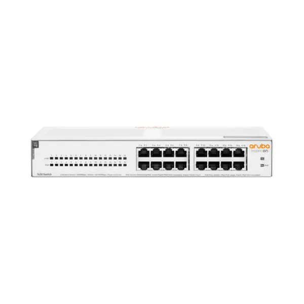 Hpe Aruba Networking Aruba Instant On 1430 16G Class4 PoE 124W Unmanaged L2 Gigabit Ethernet (10/100/1000) Power over Ethernet (PoE) 1U Weiß thumbnail
