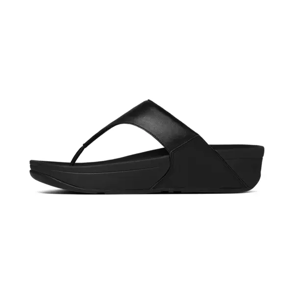 Fitflop Women's Lulu Leather Flip Flops, Toe-Post Sandals, Comfortable With Natural Arch Support - Black - 6.5 Uk thumbnail