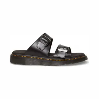 Dr. Martens Josef Leder Buckle Slide Sandalen In Schwarz, Größe, 40