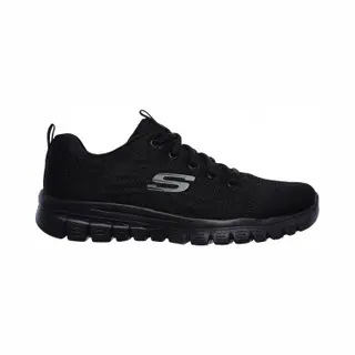 Skechers For Woman. 12615 Shoes Graceful Get Connected Black (35), Fabric, Flat, 1 To 3 Cm, Laces, Sport, Running, Multisport