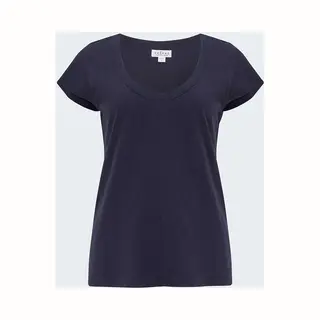 Velvet by Graham & Spencer Velvet - Katie Scoop Neck Tee In Ink