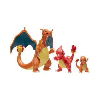 Jazwares Pokémon PKW2777 - Select Entwicklungs Multipacks - Glumanda, Glutexo, Glurak, Offizielles Spielset Mit Figuren