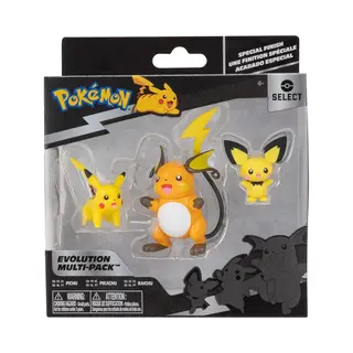 Pokémon Pokemon PKW2778 Select 3er-Pack Mit Pichu Und Pikachu Und 7, 6 Cm Raichu Battle Figuren, Evolution Multipack-Stil 2