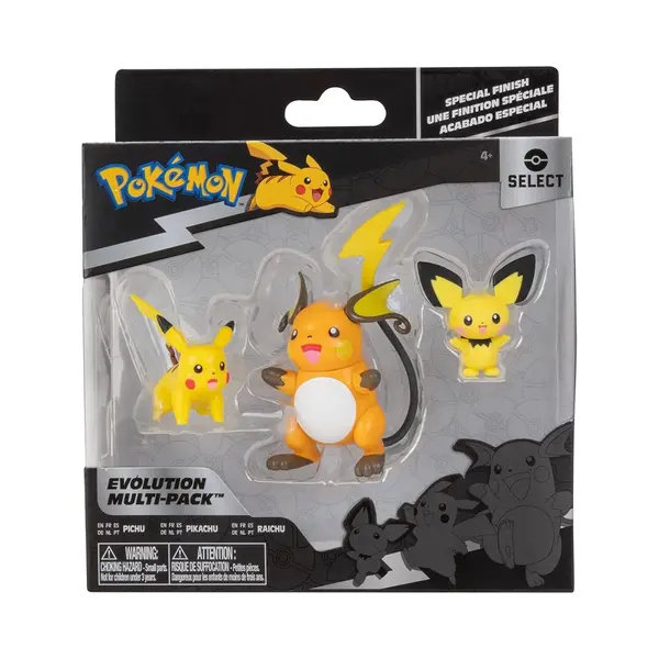 Pokémon Pokemon PKW2778 Select 3er-Pack Mit Pichu Und Pikachu Und 7, 6 Cm Raichu Battle Figuren, Evolution Multipack-Stil 2 thumbnail