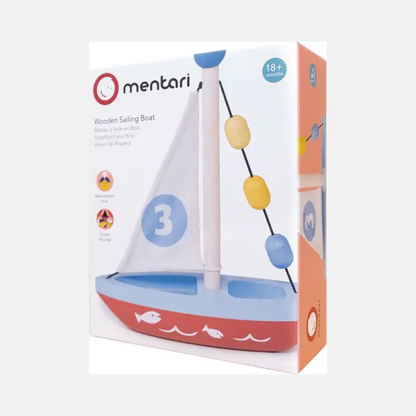 Mentari Houten Zeilboot Speelgoed - Kleurrijk En Duurzaam. thumbnail