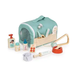 Tender Leaf Toys - Trousse Vétérinaire De Sauvetage D'animaux - Ensemble De Jeu Vétérinaire En Bois Avec Sac De Transport En Toile Et Accessoires