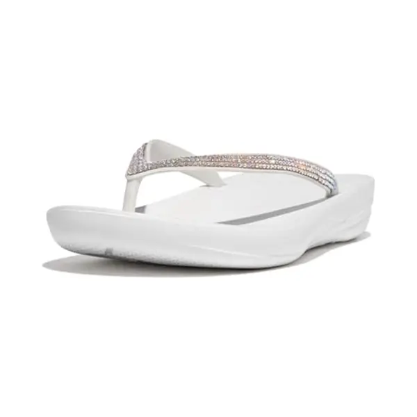 Fitflop Women's Sparkle Classic IQushion Flip Flops - Lightweight & Comfortable With Natural Arch Support - Urban White - 6.5 Uk thumbnail