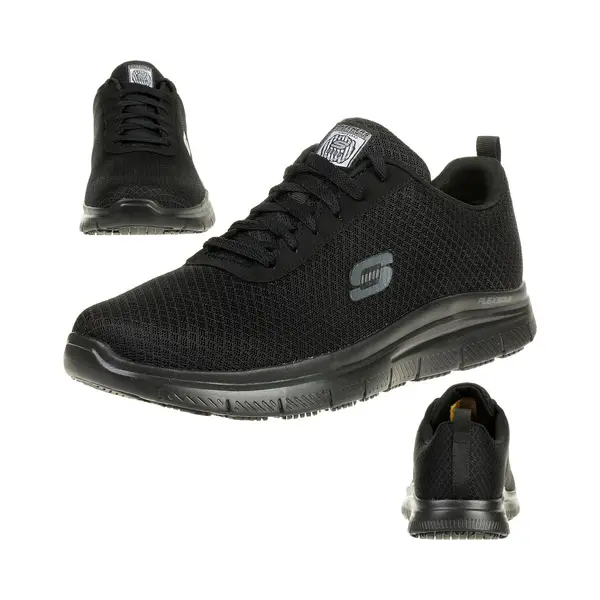 Skechers Herren Flex Advantage Sr Bendon Sneaker, Black Mesh Water Stain Repellent Treatment, 39 Eu thumbnail