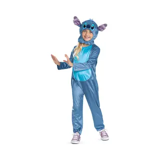 Disguise Disney Lilo & Stitch Stitch Fancy Dress for Kids, Official Disney by , Stitch Jumpsuit for Kids, Includes Hood with Dimensional Ears and Soft Fabric, 5-6 Years