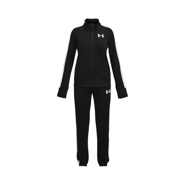Under Armour Ua Rival Knit Track Suit-Blk Meisjes Trainingspak - Zwart - Wit thumbnail