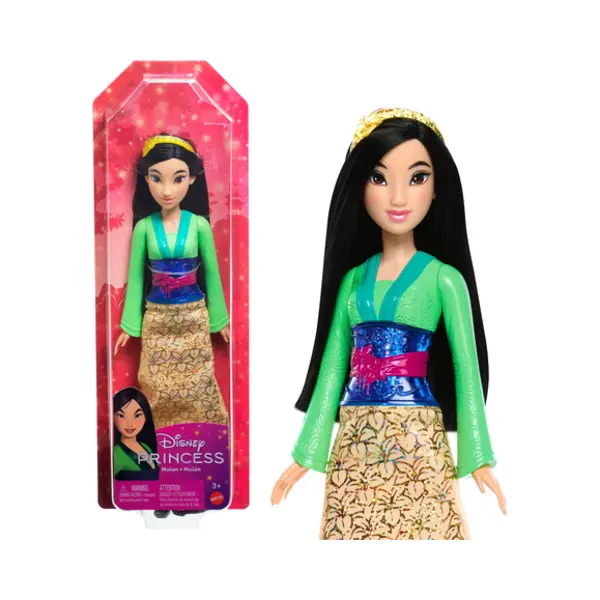 Mattel Disney Princess Disney Prinzessin-Spielzeug, Mulan-Modepuppe mit Accessoires thumbnail