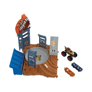 Hot Wheels Monster Trucks Arena Smashers Tiger Shark Spin-Out Challenge