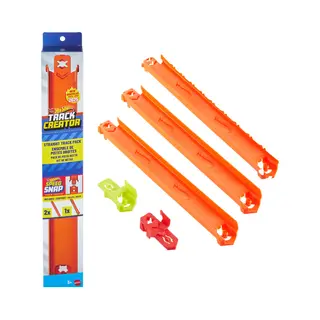 Hot Wheels Track Builder Track Creator Straight Track Pack, 3 Feet of Speed Snap Track & 2 Adapters