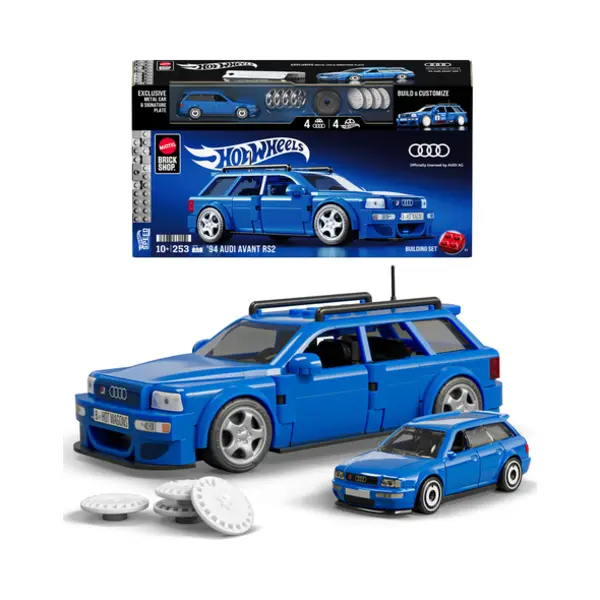 Mattel Brick Shop Hot Wheels '94 Audi Avant RS2 Building Toy Kit (253 Pieces), for Collectors thumbnail