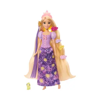 Mattel Disney Princess Light-Up Hair Rapunzel Fashion Doll w/ 5 Ways to Glow, Pascal Figure & 7 Accessories