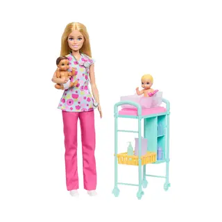 Barbie Careers Baby Doctor Playset with Blonde Fashion Doll, 2 Baby Dolls, Exam Table & Accessories