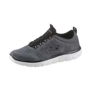 Skechers Men's Summits Louvin Trainers, Black Mesh/Pu/White Trim, 7 Uk