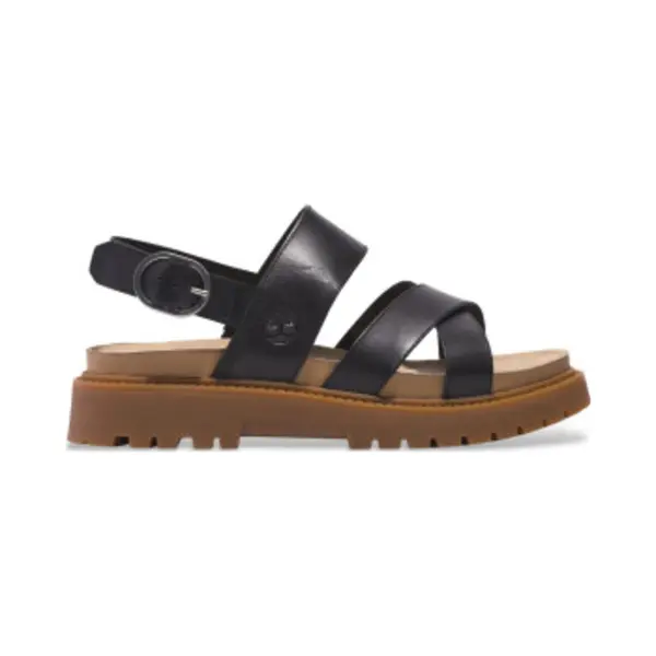Timberland Für Damen. TB0A61TRW021 Clairemont Way Rückenriemen Ledersandalen Schwarz (41 W), Wohnung, Schnalle, Lässig thumbnail