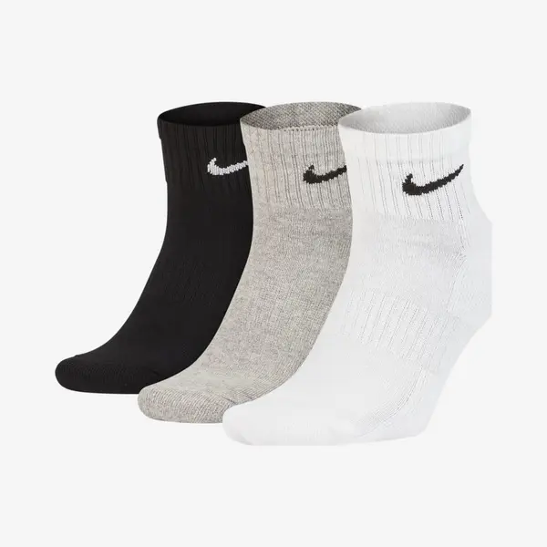 Nike Everyday Cushioned 38-42 Unisex Sportsokken Schwarz, Grau, Weiß 3 Paare thumbnail