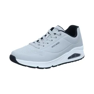 Skechers Herren Uno Stand On Air Sneaker, Light Gray Durabuck/Black Trim, 42 Eu