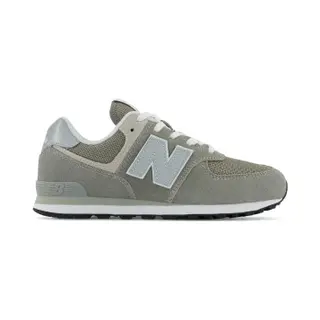 New Balance Unisex For Kids. GC574V1 Leather Trainers 574 Grey (37), Flat, Laces, Casual, Children's Fashion