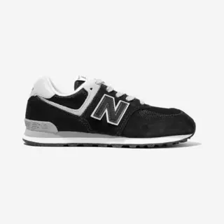 New Balance Kids 574 Lace Up Logo Trainers In Black