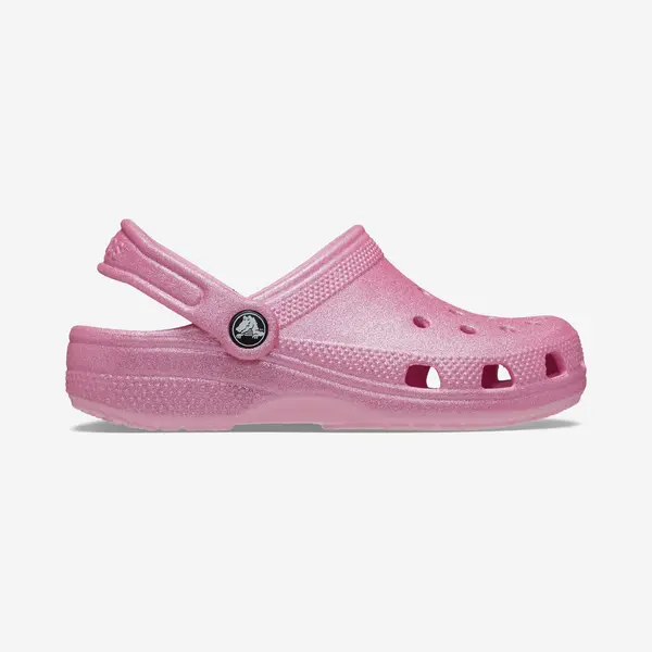 Crocs Girls Classic Glitter Clog In Pink thumbnail