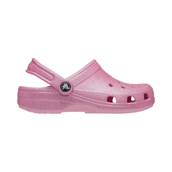 Crocs Girls Classic Glitter Clog In Pink thumbnail