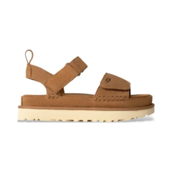 Ugg For Woman. 1136783 Goldenstar Brown Leather Sandals (36), Flat, Velcro, Casual thumbnail