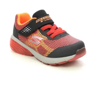 Skechers Rapid Charge Infant Bkrd Black Red Kids Trainers 402030N In A Plain Man-made In Size 23