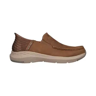 Skechers For Man. 204866 Slip Ins Brown Leather Slippers (41), Flat, None, Casual