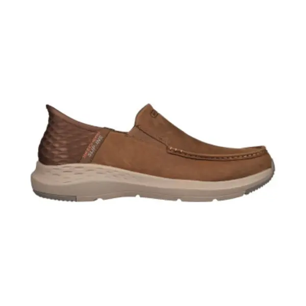 Skechers For Man. 204866 Slip Ins Brown Leather Slippers (41), Flat, None, Casual thumbnail
