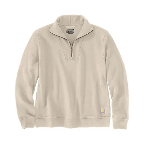 Carhartt, Unisex, Pullover, HalfZip-Sweatshirt Aus Tencel-Faser In Hafermilch, Weiss, (L) thumbnail