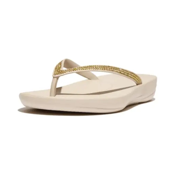 Fitflop Iqushion Sparkle Damen-Flip-Flop-Sandalen, Steinbeige, Stone Beige, 42 Eu thumbnail