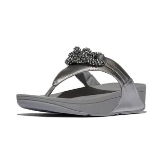 FitFlop Lulu Damessandalen Met Sleehak, Leer, Silvereen, 42 Eu