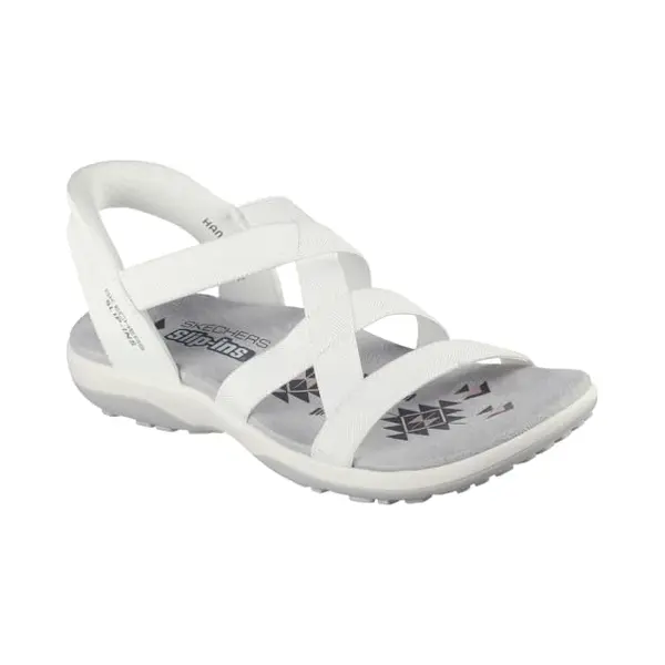 Skechers Damen Reggae Slim-Stretch Flex Hands Free Slip-Ins Sandalen, Weiss/opulenter Garten, 40 Eu thumbnail