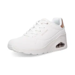 Skechers Für Damen. 177520 Uno Wedge Hi Steps Turnschuhe Weiß (40), 3 Bis 5 Cm, Schnürsenkel, Lässig