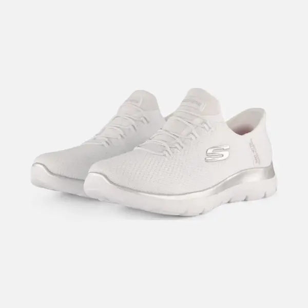 Skechers Damen Summits Diamond Dream Turnschuhe, White Mesh/Silver Trim, 41 Eu Weit thumbnail