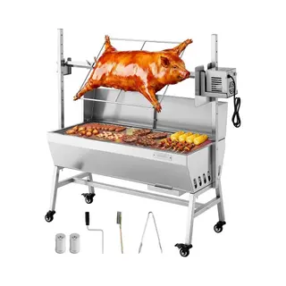 Vevor Drehspießgrill 38 W Spanferkelgrill Lammgrill Holzkohlegrill (94 Cm Grilllänge) Mit 60 Kg Tragkraft & 7-facher Höhenverstellung &